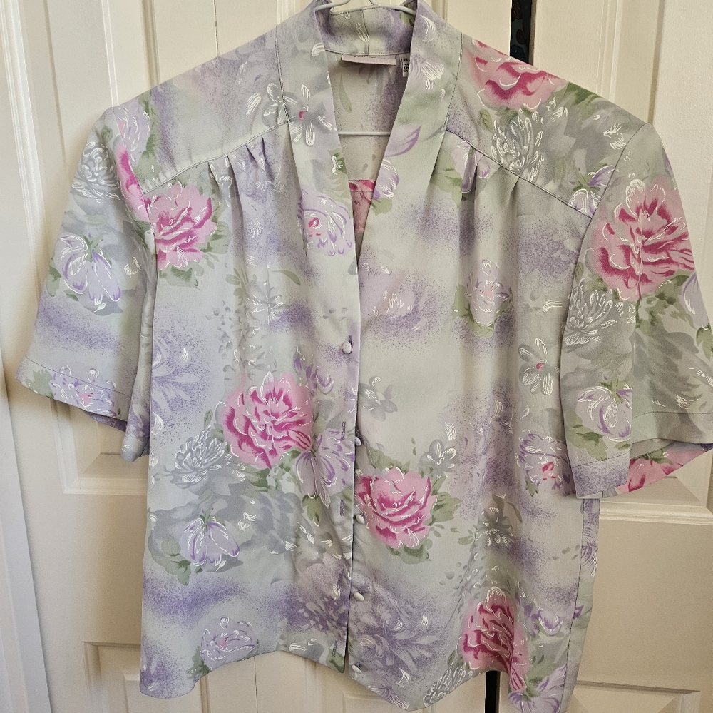 TanJay Pink and Purple Floral Blouse
